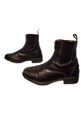 Moretta Faux Black Leather Zip Ankle Booties Boots Women's Size 6